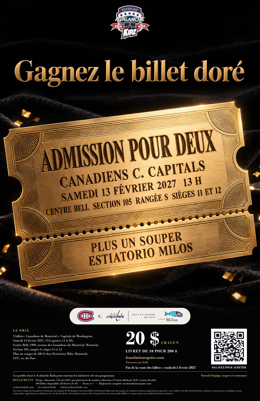 L’affiche du tirage Gagnez le billet doré. Tous ses détails figurent sur cette page.